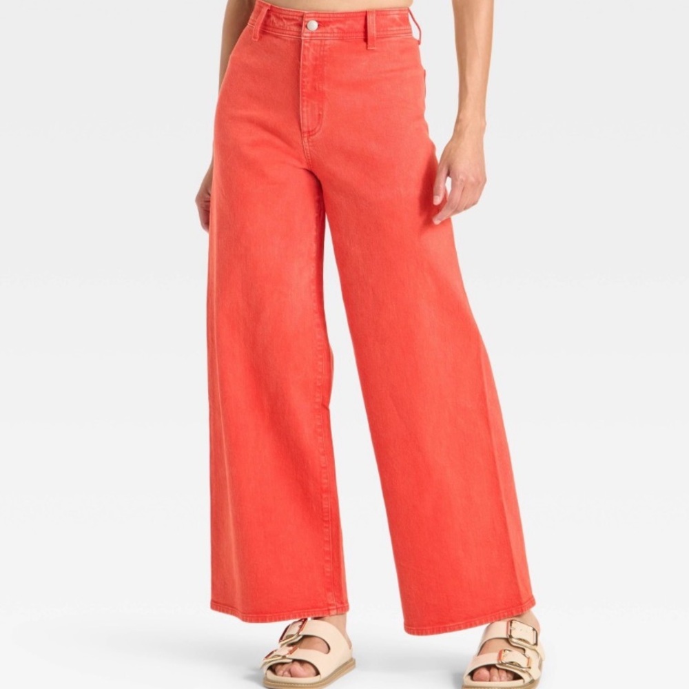 NWT Universal Thread Sailor Wide Leg Jeans in Red - 10 Regular